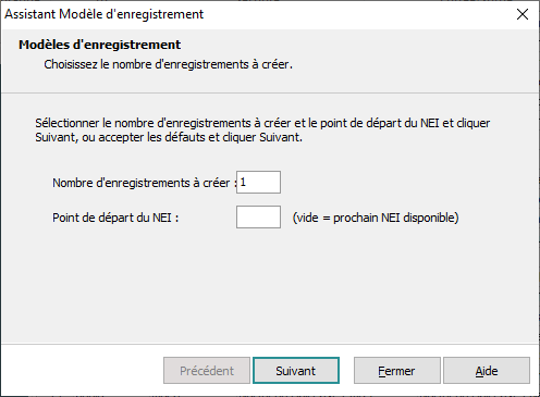 Modèles d'enregistrements